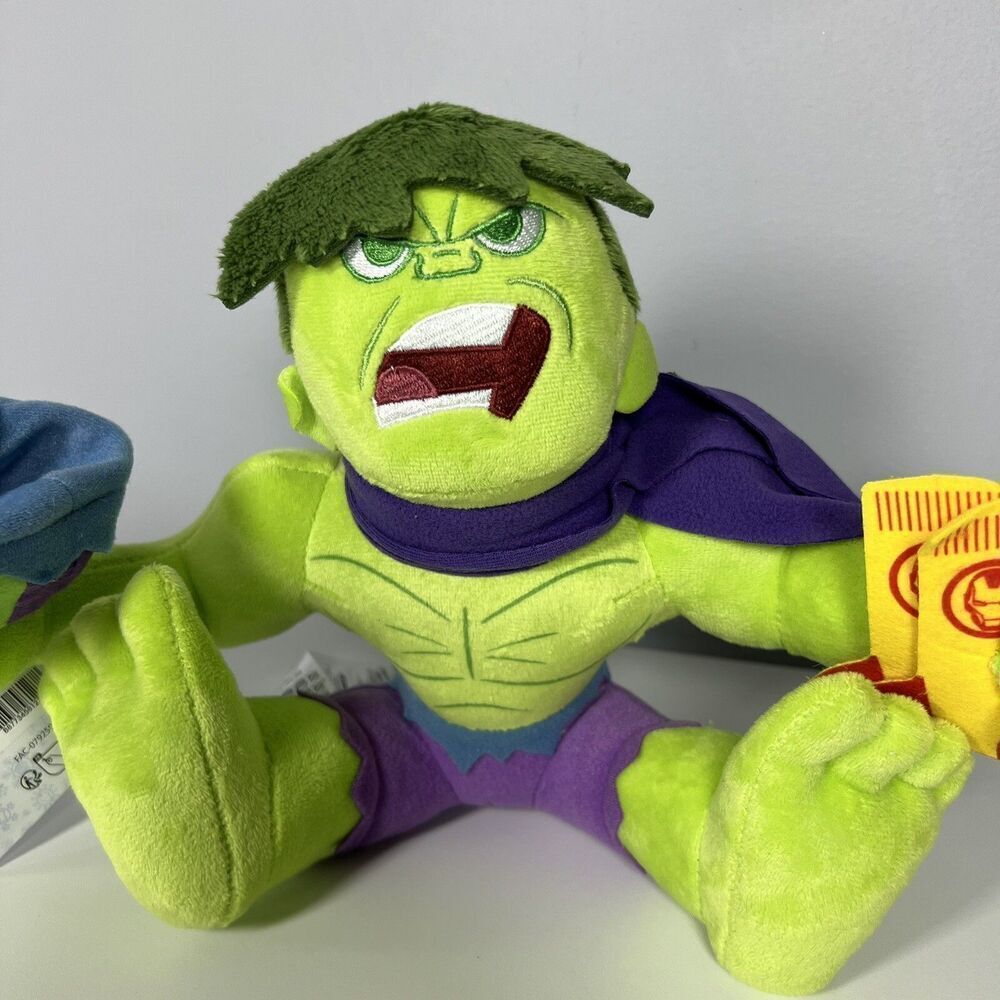 Marvel Holiday Hulk With Iron Man Socks! Plush Disney 9” With Tags! NEW - Picture 2 of 8